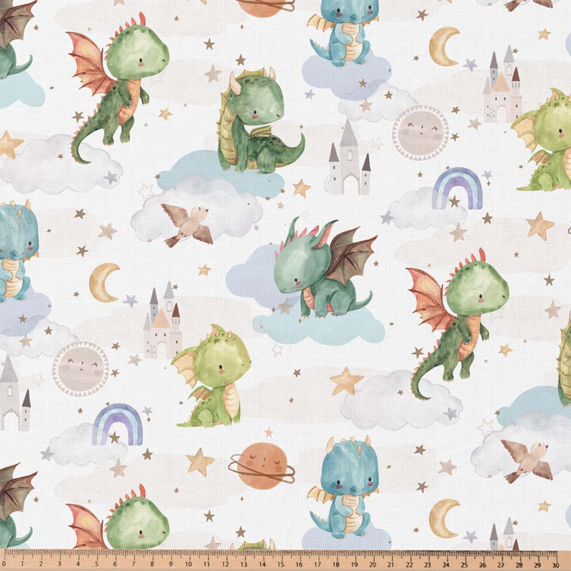 Printed Cotton TAOKI White / Green